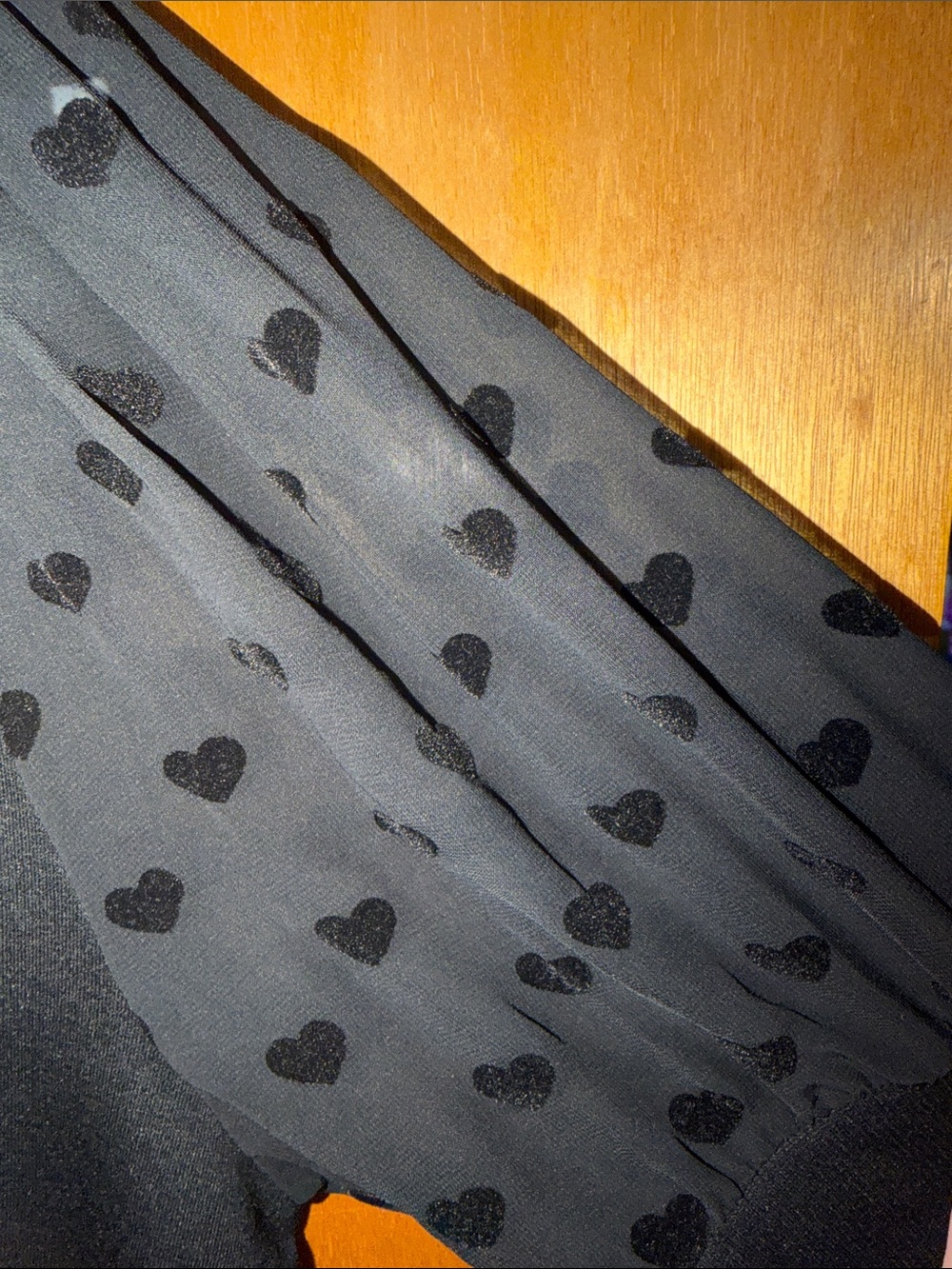 torrid Black Sheer Puff-Sleeve Scoop Neck Sweater Top with Heart Detail - Picture 4 of 5